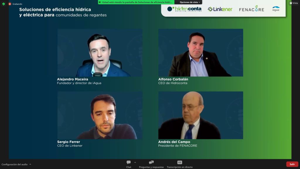 Andrés del Campo abre el Webinar ‘Soluciones de eficiencia hídrica y energética para Comunidades de Regantes’
