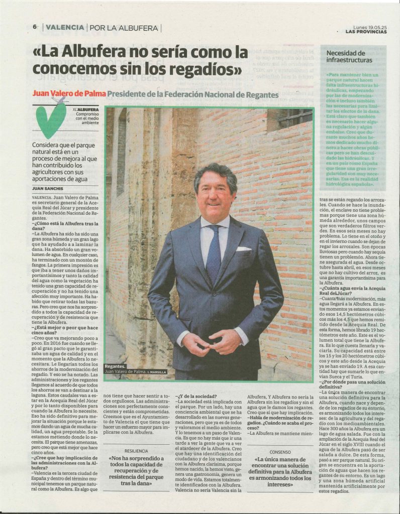 La Albufera no sería como la conocemos sin los regadíos