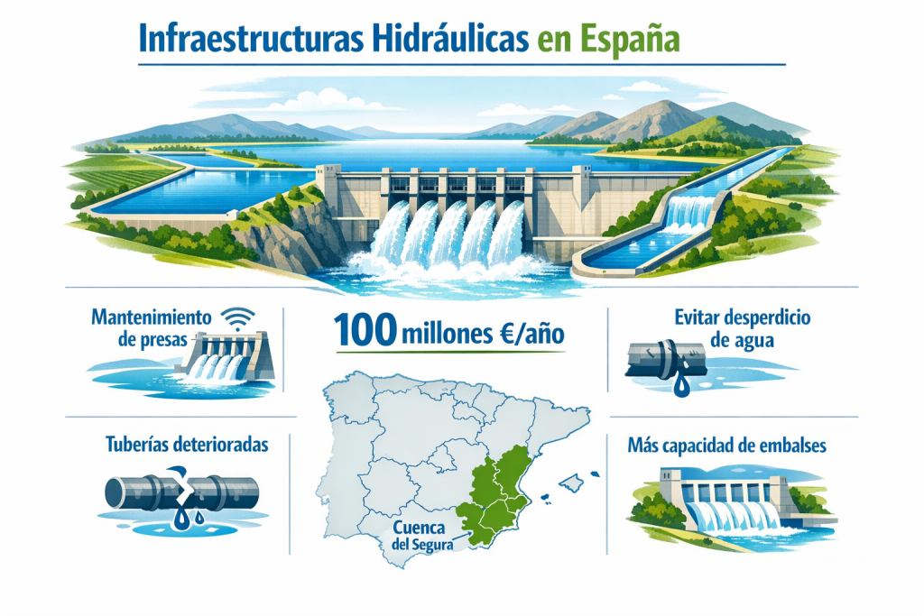 Fenacore pide al Gobierno destinar 100 millones anuales para el mantenimiento de presas e infraestructuras hidráulicas