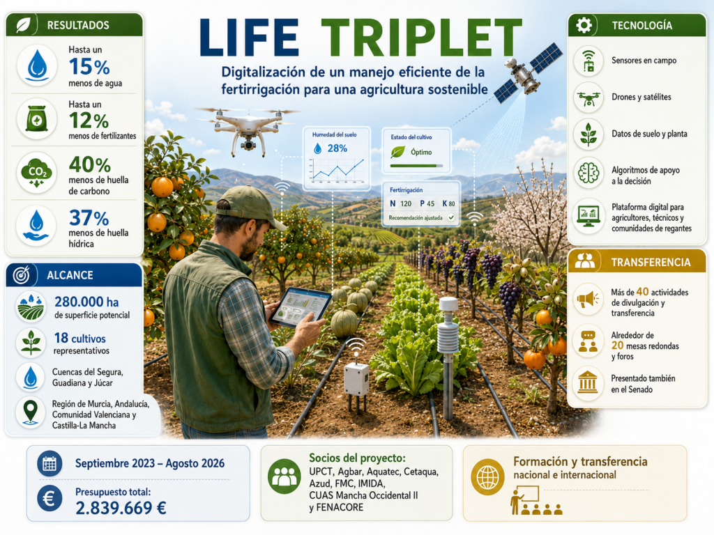 Life Triplet culmina demostrando que la digitalización permite una fertirrigación más eficiente y sostenible en los cultivos